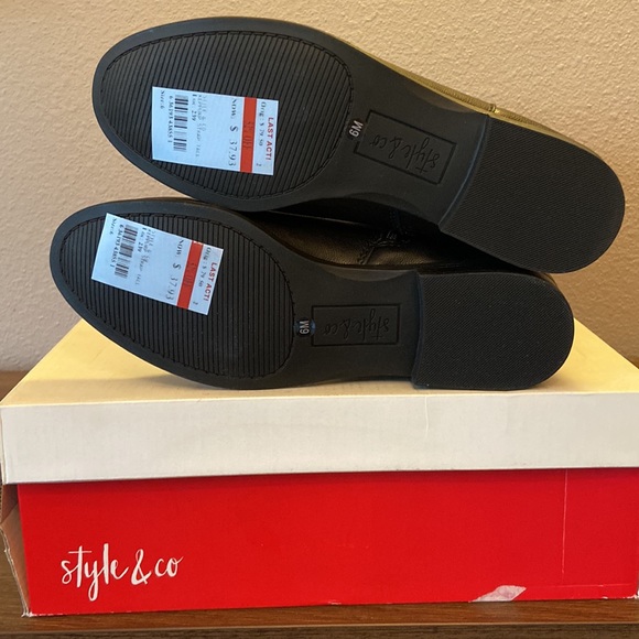 STYLE & CO “Keppur” Black Vegan Leather Tall Knee High Slouchy Riding Boots 6M - Picture 10 of 15